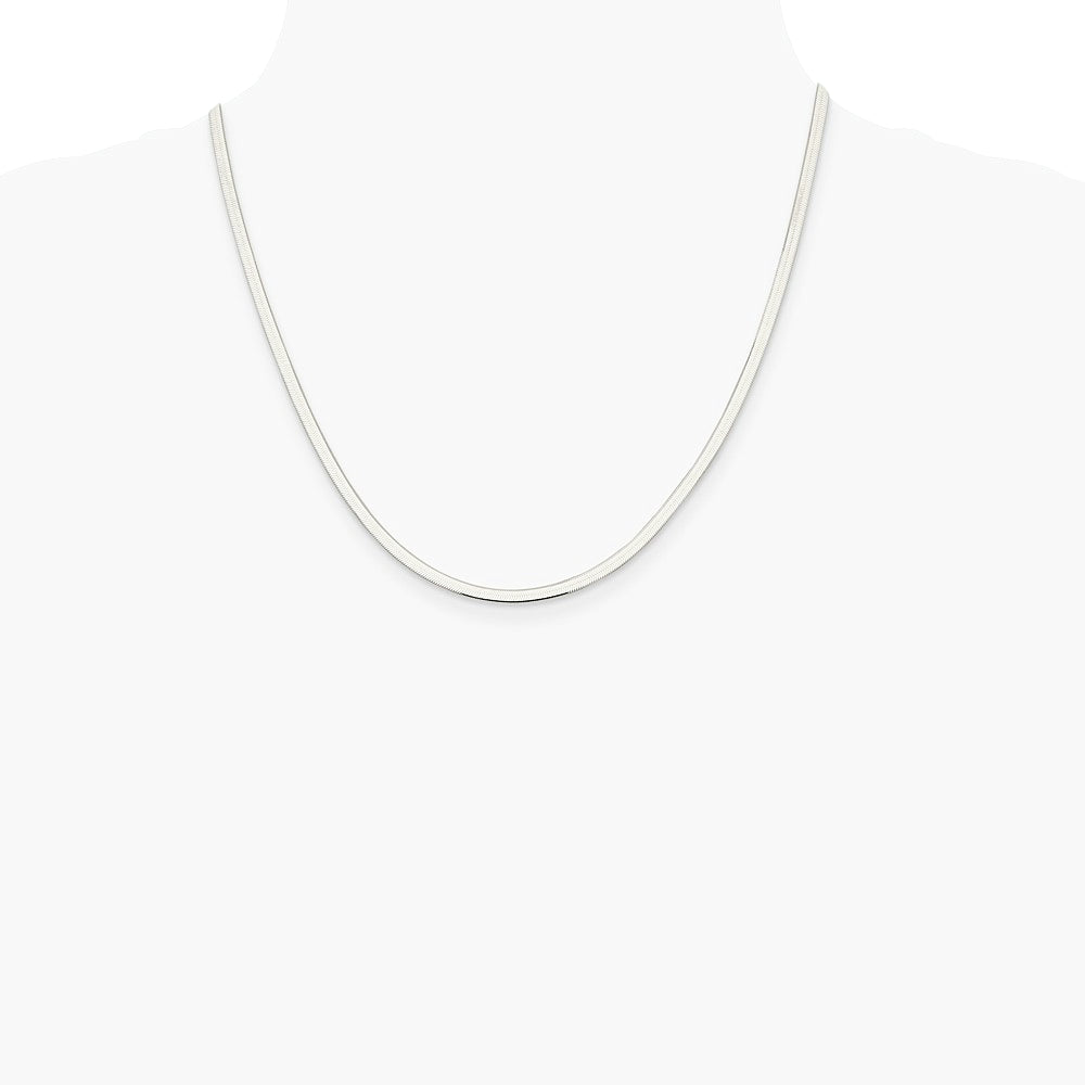 Sterling Silver 3mm Magic Herringbone Chain Necklace 16"-24" - Product Photo