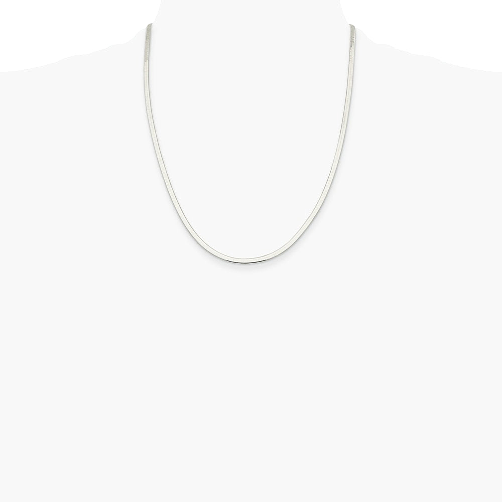 Sterling Silver 3mm Magic Herringbone Chain Necklace 16"-24" - Product Photo