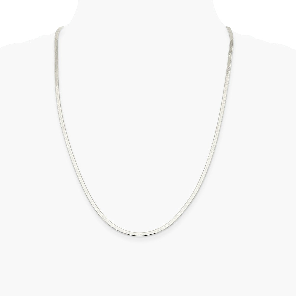 Sterling Silver 3mm Magic Herringbone Chain Necklace 16"-24" - Product Photo