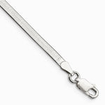 Sterling Silver 3mm Magic Herringbone Chain Bracelet 7"-8" - Product Photo