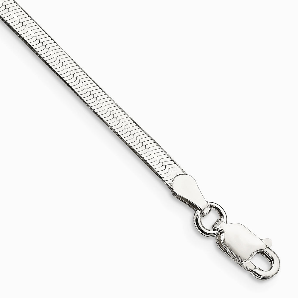Sterling Silver 3mm Magic Herringbone Chain Bracelet 7"-8" - Product Photo