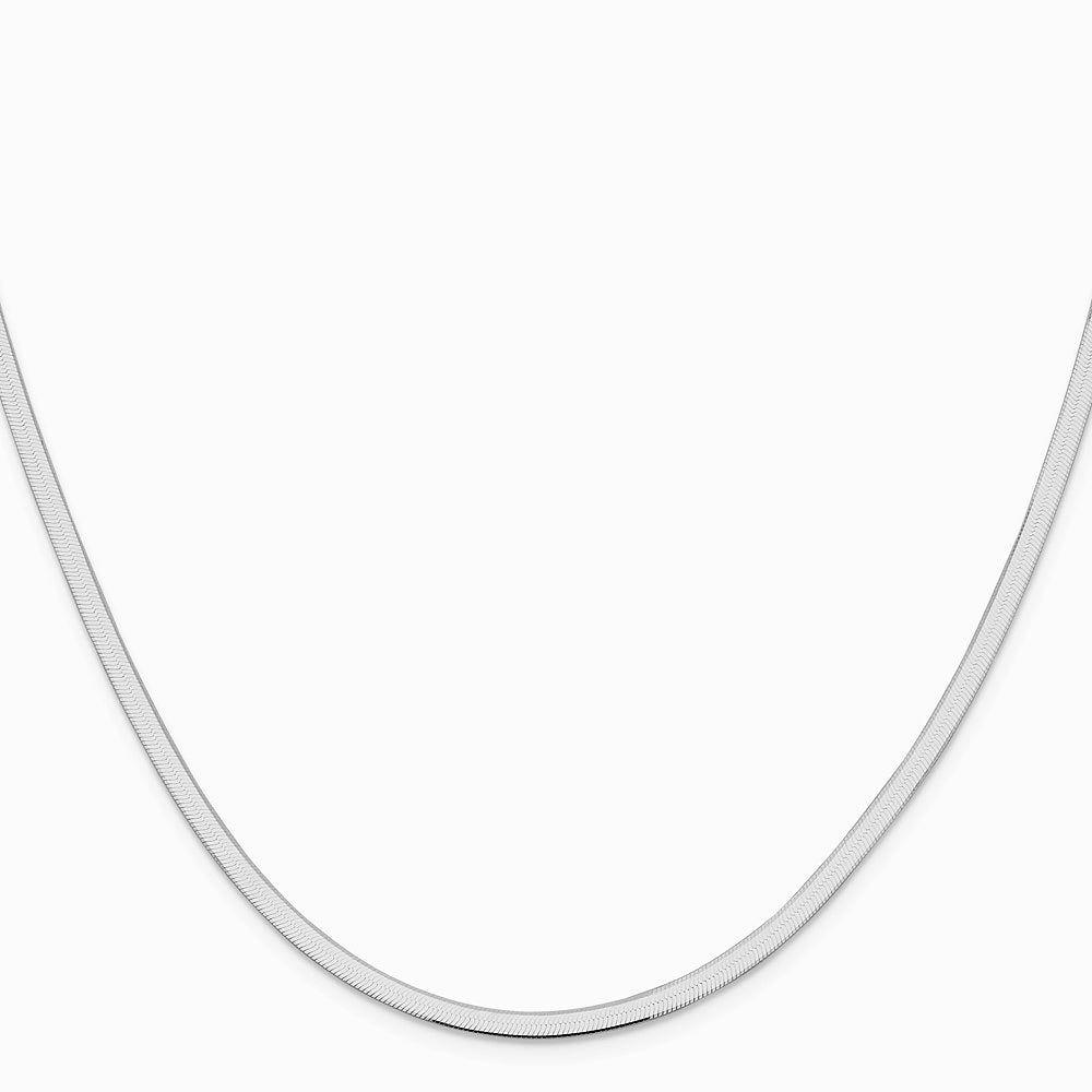 Sterling Silver Rhodium-plated 3mm Magic Herringbone Chain Necklace 16"-24" - Product Photo