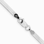 Sterling Silver Rhodium-plated 3mm Magic Herringbone Chain Necklace 16"-24" - Product Photo