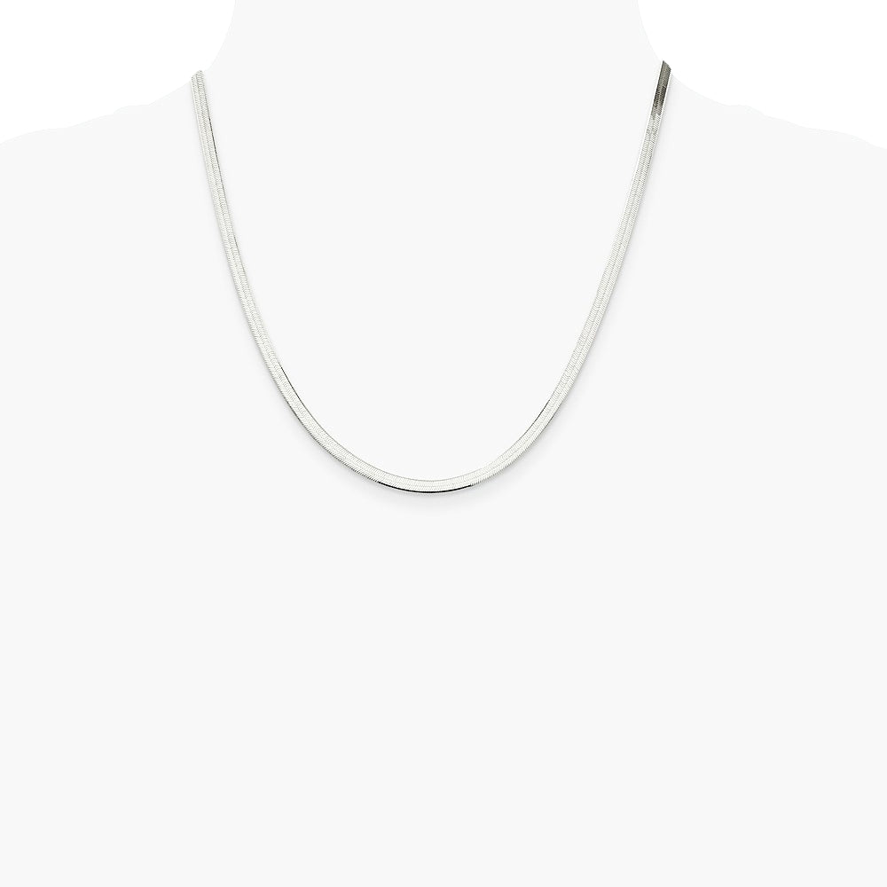 Sterling Silver 3.5mm Magic Herringbone Chain Necklace 16"-24" - Product Photo