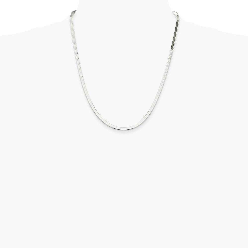 Sterling Silver 3.5mm Magic Herringbone Chain Necklace 16"-24" - Product Photo