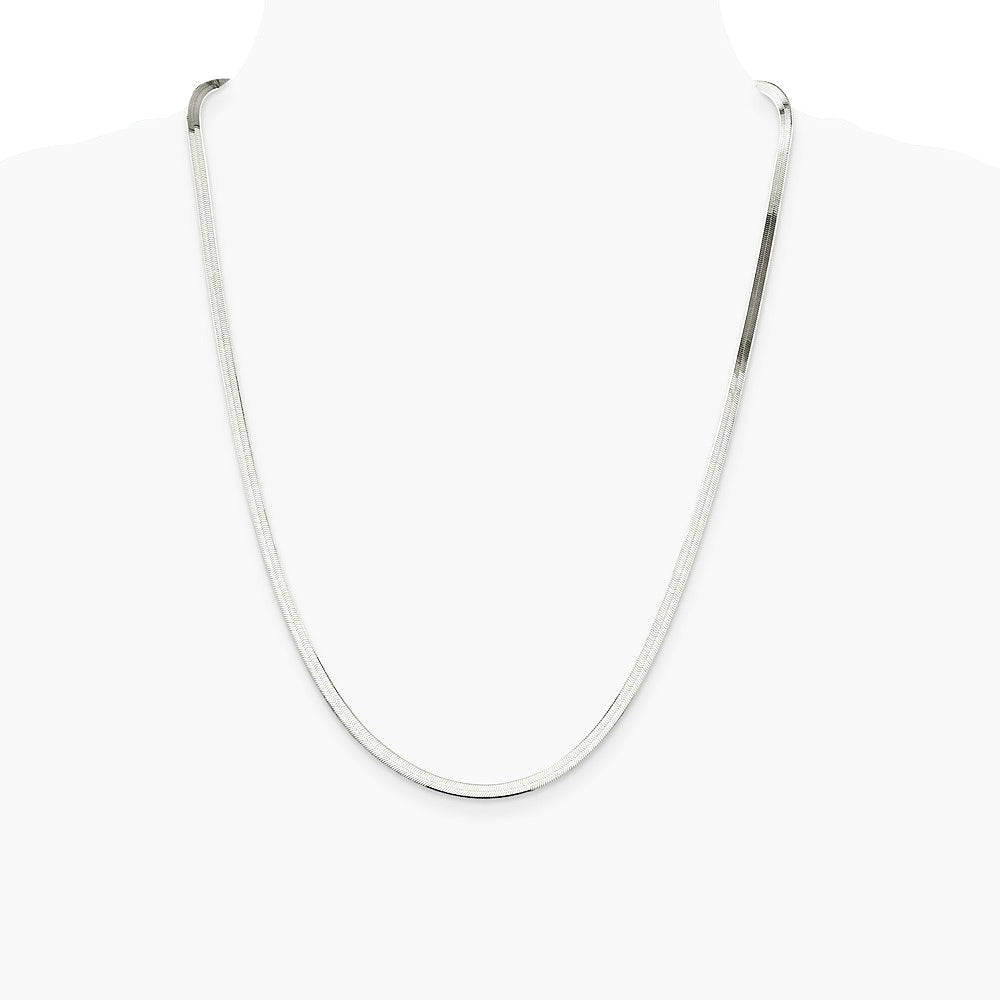 Sterling Silver 3.5mm Magic Herringbone Chain Necklace 16"-24" - Product Photo