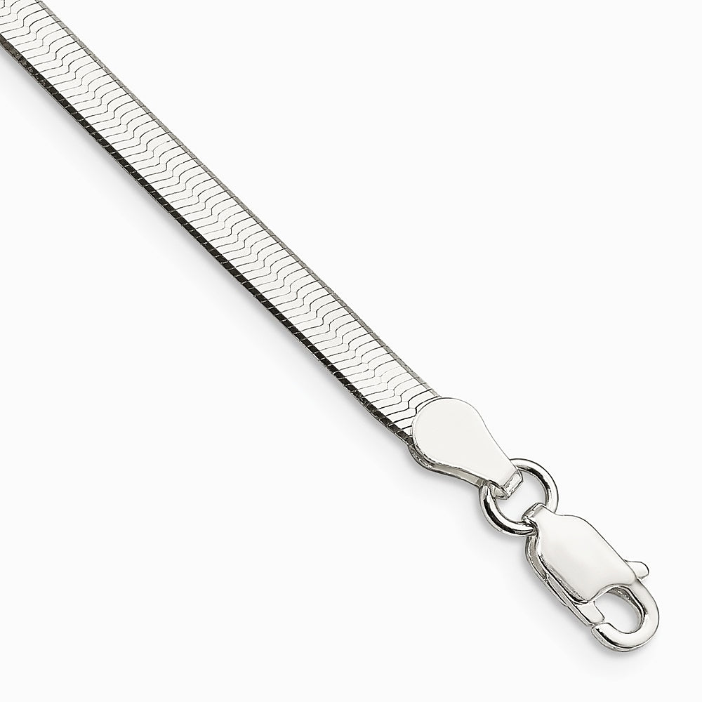 Sterling Silver 3.5mm Magic Herringbone Chain Bracelet 7"-8" - Product Photo