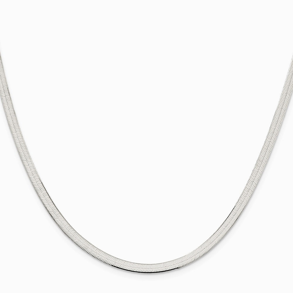 Sterling Silver Rhodium-plated 3.5mm Magic Herringbone Chain Necklace 16"-24" - Product Photo