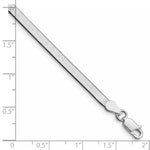 Sterling Silver Rhodium-plated 3.5mm Magic Herringbone Chain Bracelet 7"-8" - Product Photo