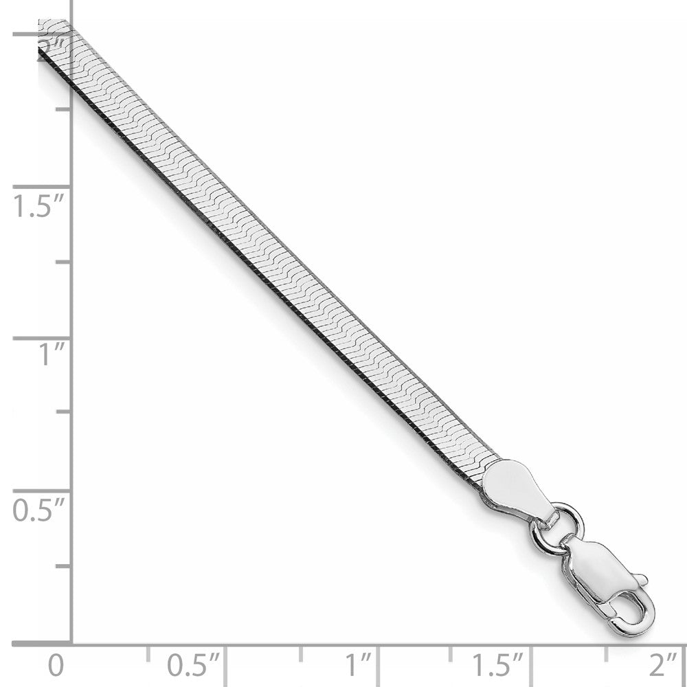 Sterling Silver Rhodium-plated 3.5mm Magic Herringbone Chain Bracelet 7"-8" - Product Photo