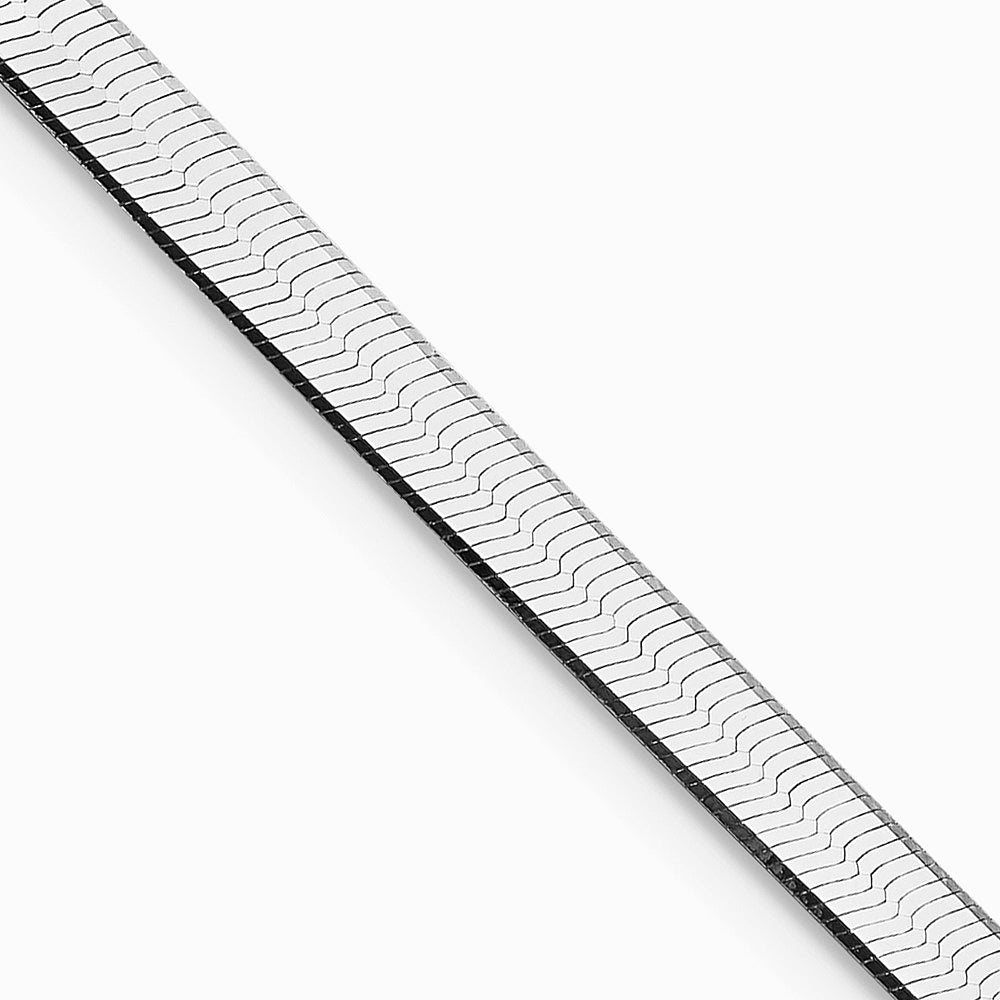 Sterling Silver Rhodium-plated 3.5mm Magic Herringbone Chain Necklace 16"-24"