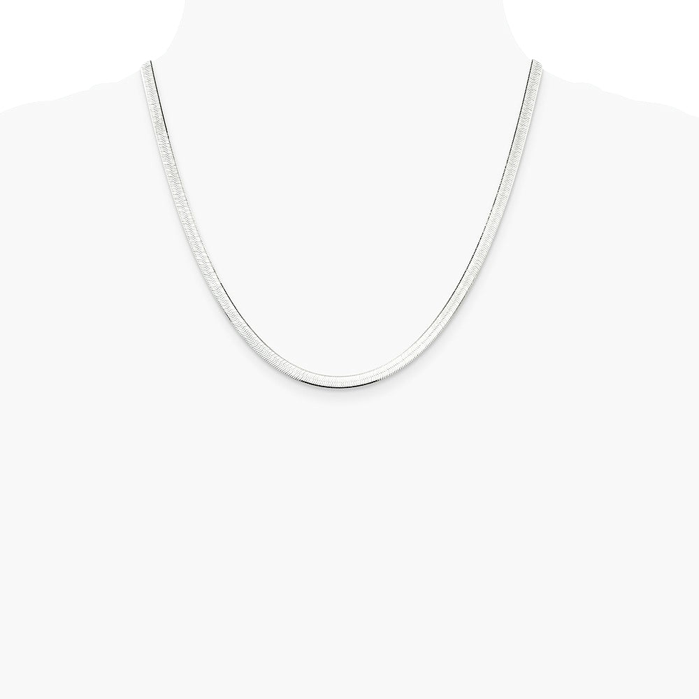 Sterling Silver 4.5mm Magic Herringbone Chain Necklace 16"-24" - Product Photo