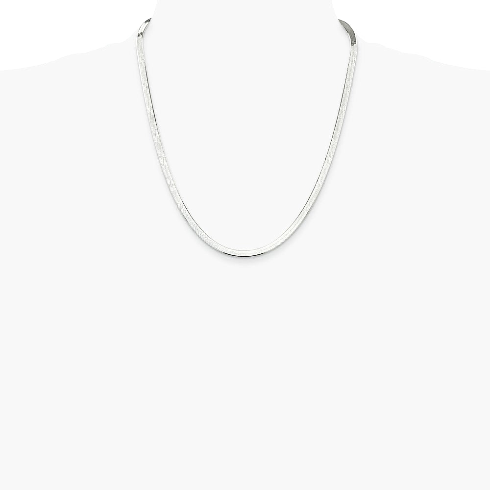 Sterling Silver 4.5mm Magic Herringbone Chain Necklace 16"-24" - Product Photo