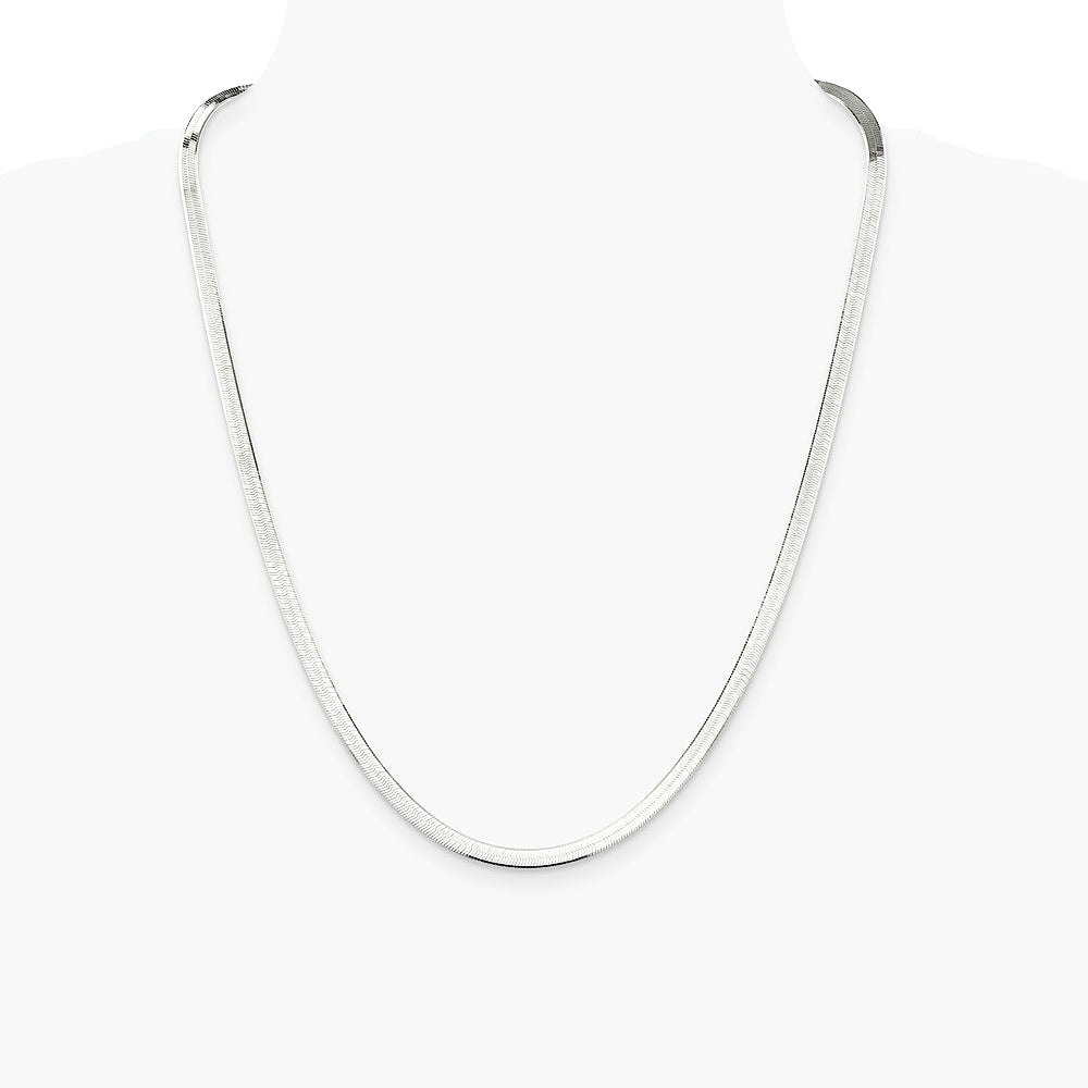 Sterling Silver 4.5mm Magic Herringbone Chain Necklace 16"-24" - Product Photo