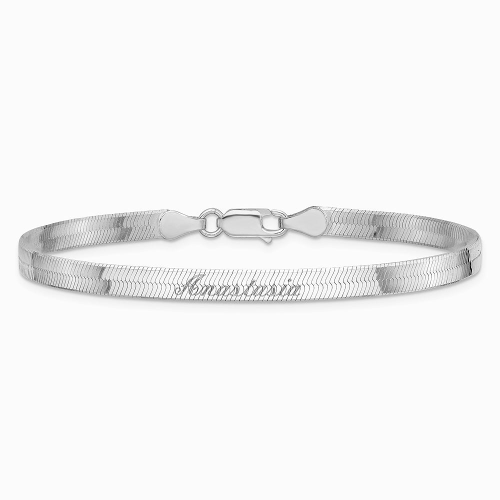 Sterling Silver 4.5mm Magic Herringbone Chain Bracelet 7"-8" - Product Photo