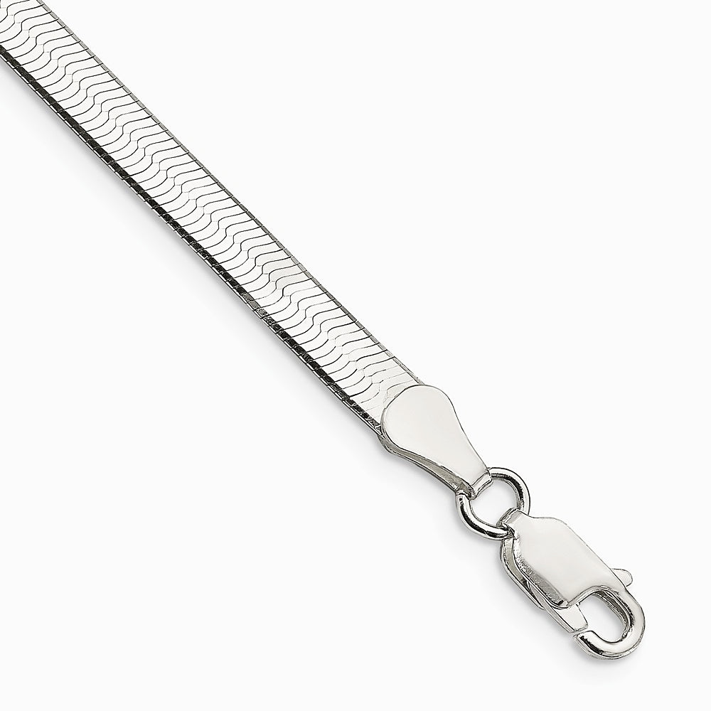 Sterling Silver 4.5mm Magic Herringbone Chain Bracelet 7"-8"