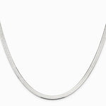 Sterling Silver Rhodium-plated 4.5mm Magic Herringbone Chain Necklace 16"-24" - Product Photo