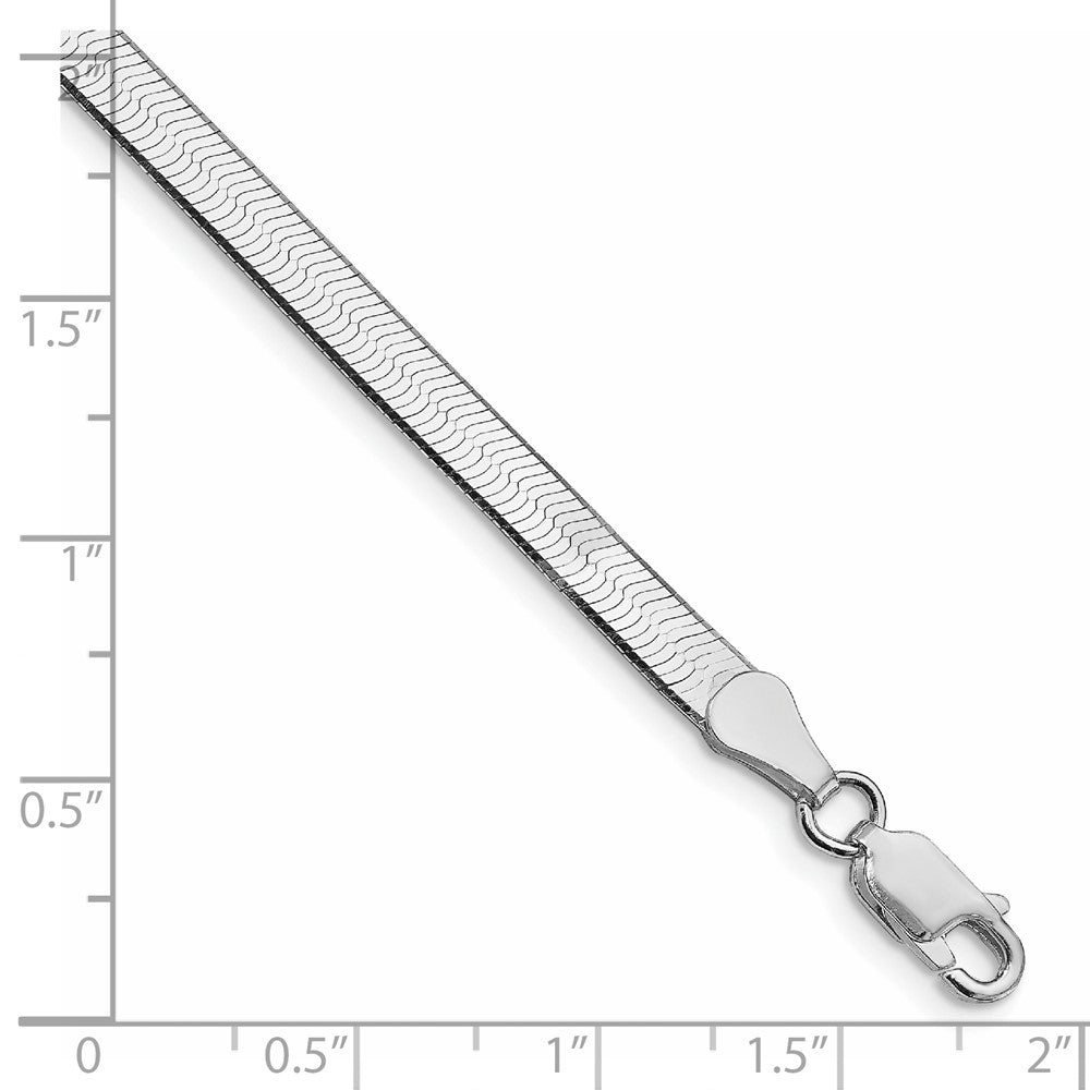Sterling Silver Rhodium-plated 4.5mm Magic Herringbone Chain Bracelet 7"-8" - Product Photo