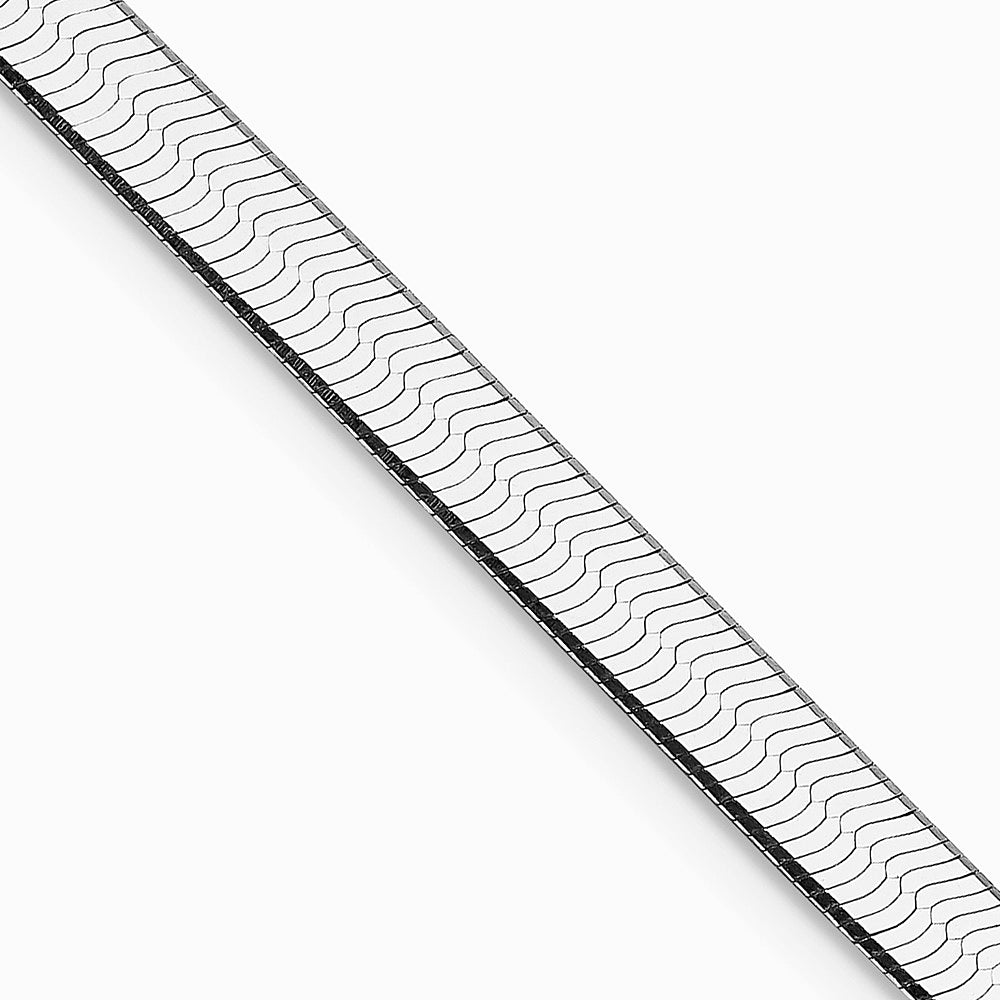 Sterling Silver Rhodium-plated 4.5mm Magic Herringbone Chain Necklace 16"-24"