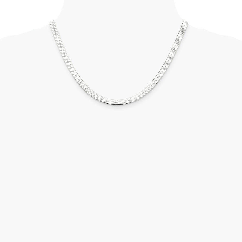 Sterling Silver 5.25mm Magic Herringbone Chain Necklace 16"-24" - Product Photo