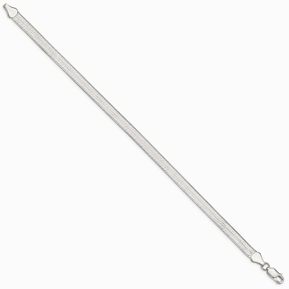 Sterling Silver 5.25mm Magic Herringbone Chain Bracelet 7"-8" - Product Photo