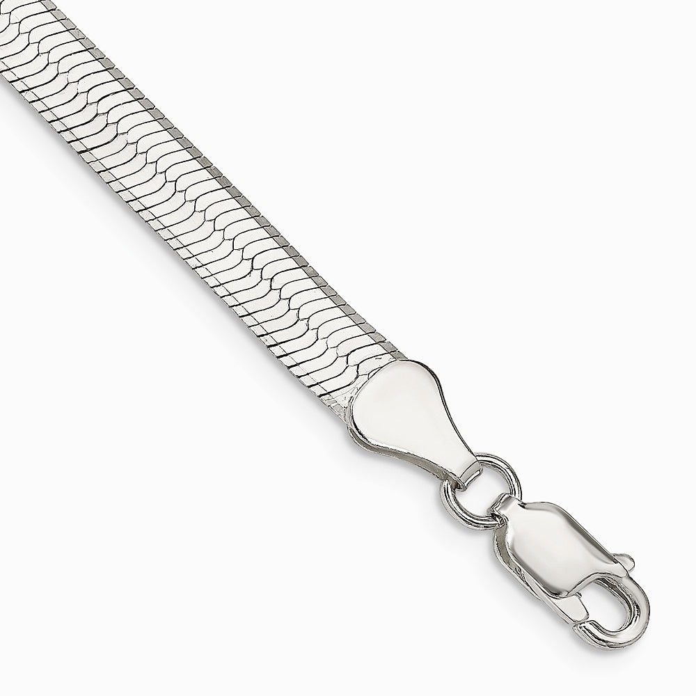 Sterling Silver 5.25mm Magic Herringbone Chain Bracelet 7"-8" - Product Photo