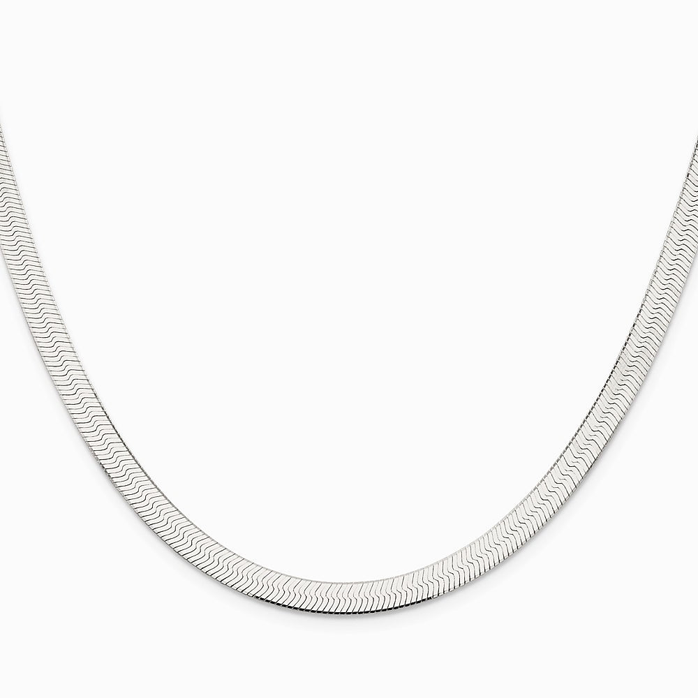 Sterling Silver Rhodium-plated 5.25mm Magic Herringbone Chain Necklace 16"-24" - Product Photo