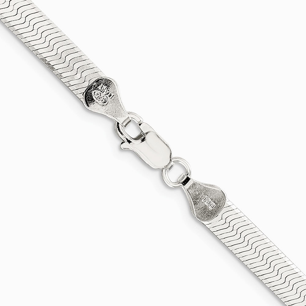 Sterling Silver Rhodium-plated 5.25mm Magic Herringbone Chain Necklace 16"-24" - Product Photo