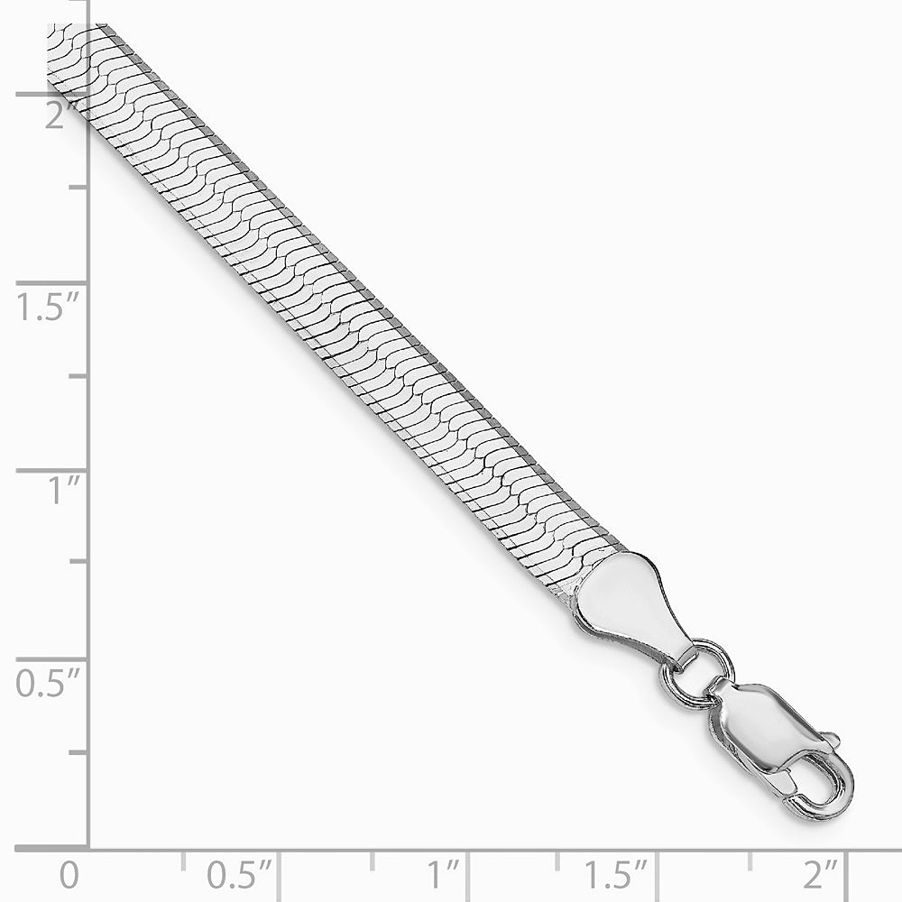 Sterling Silver Rhodium-plated 5.25mm Magic Herringbone Chain Bracelet 7"-8" - Product Photo