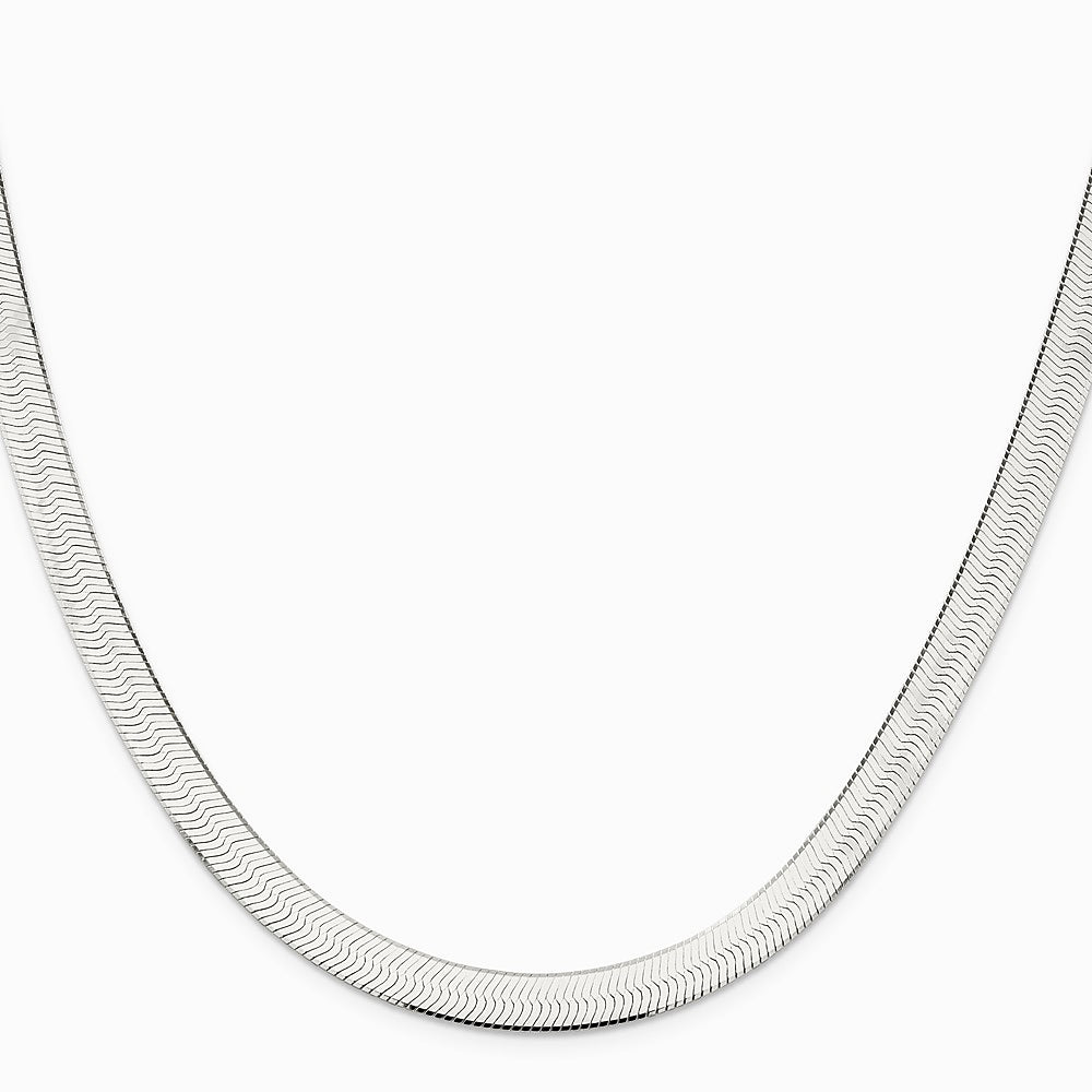 Sterling Silver 7.3mm Magic Herringbone Chain Necklace 16"-24" - Product Photo