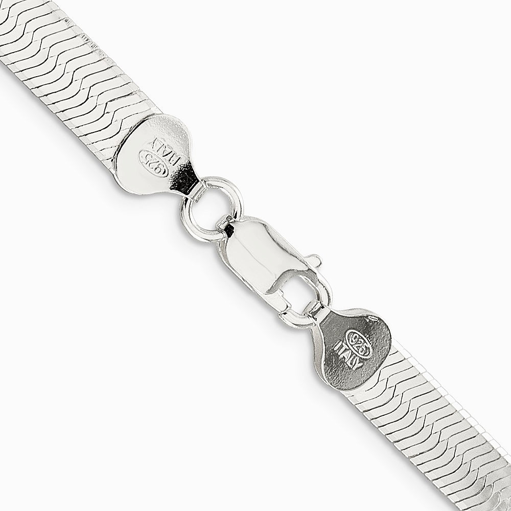 Sterling Silver 7.3mm Magic Herringbone Chain Necklace 16"-24" - Product Photo