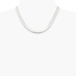 Sterling Silver 7.3mm Magic Herringbone Chain Necklace 16"-24" - Product Photo