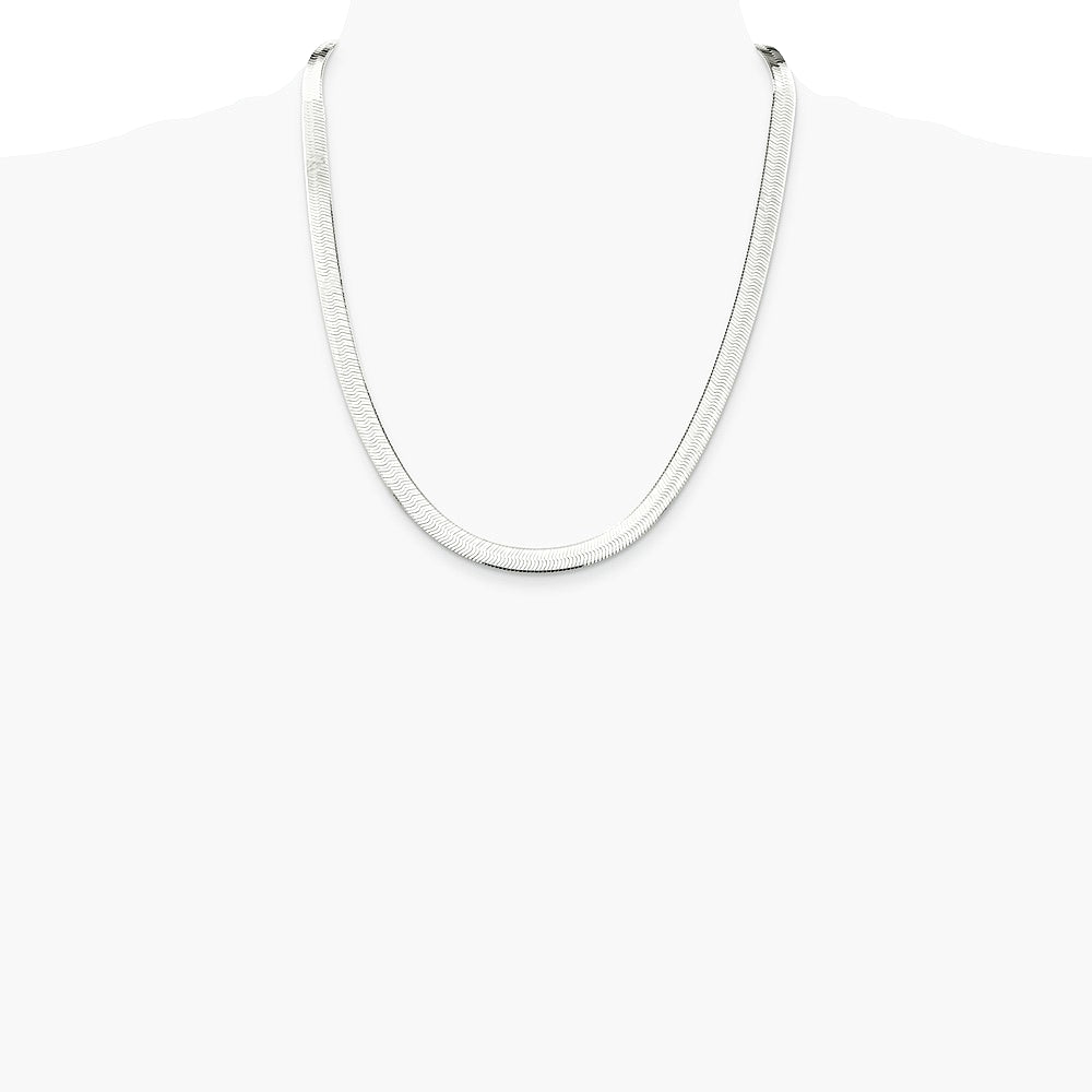 Sterling Silver 7.3mm Magic Herringbone Chain Necklace 16"-24" - Product Photo