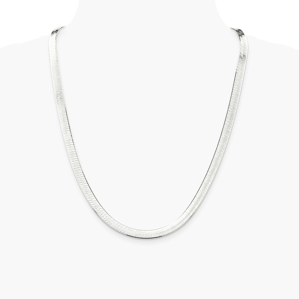 Sterling Silver 7.3mm Magic Herringbone Chain Necklace 16"-24" - Product Photo