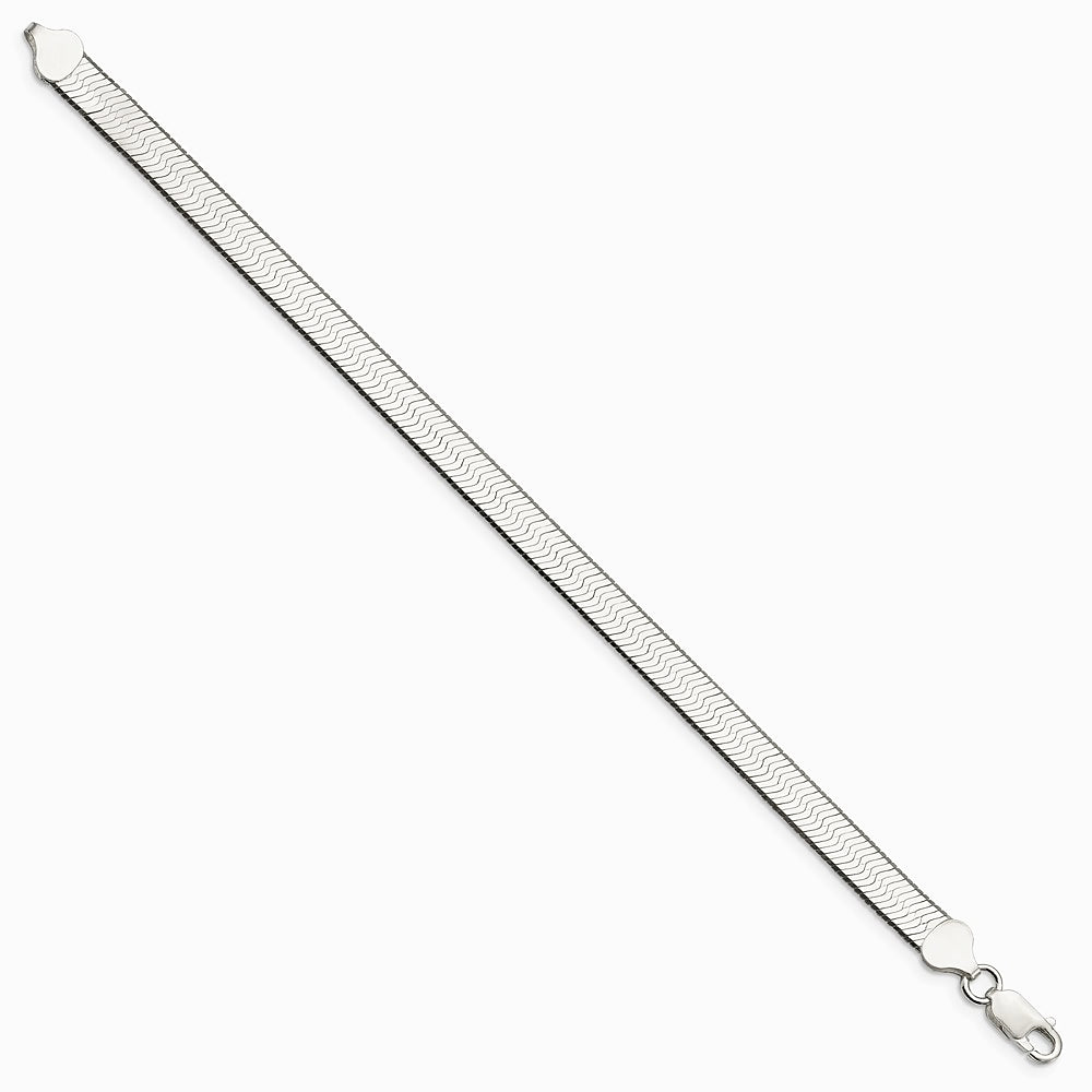 Sterling Silver 7.3mm Magic Herringbone Chain Bracelet 7"-8" - Product Photo