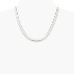 Sterling Silver Rhodium-plated 7.3mm Magic Herringbone Chain Necklace 16"-24" - Product Photo