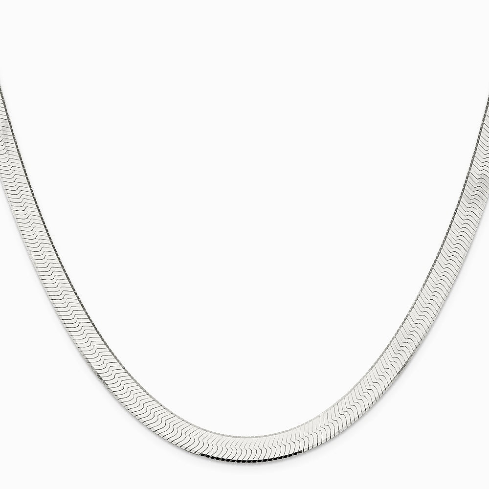 Sterling Silver 8mm Magic Herringbone Chain Necklace 18"-24" - Product Photo