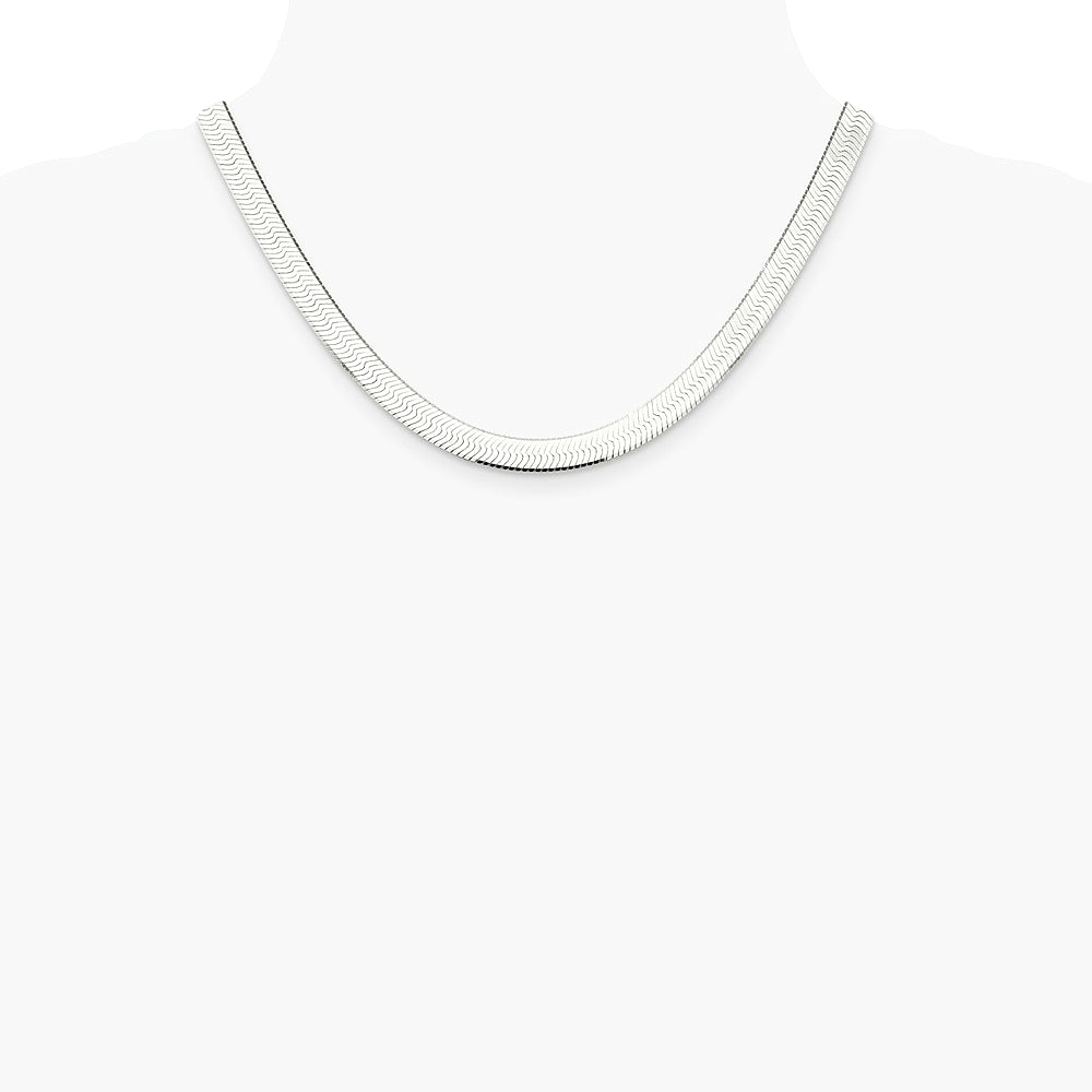 Sterling Silver 8mm Magic Herringbone Chain Necklace 18"-24" - Product Photo
