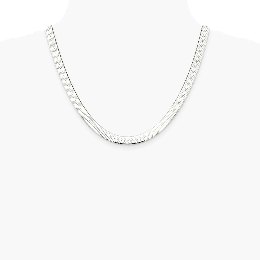 Sterling Silver 8mm Magic Herringbone Chain Necklace 18"-24" - Product Photo