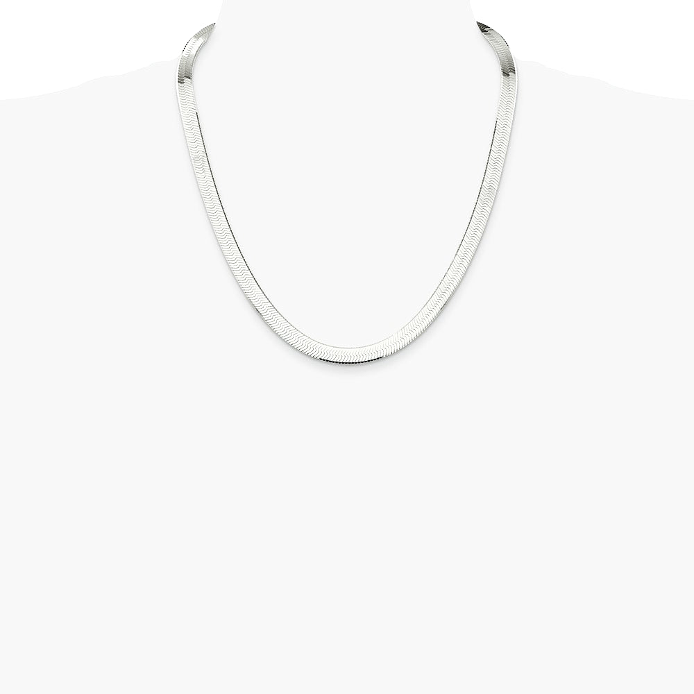 Sterling Silver 8mm Magic Herringbone Chain Necklace 18"-24" - Product Photo