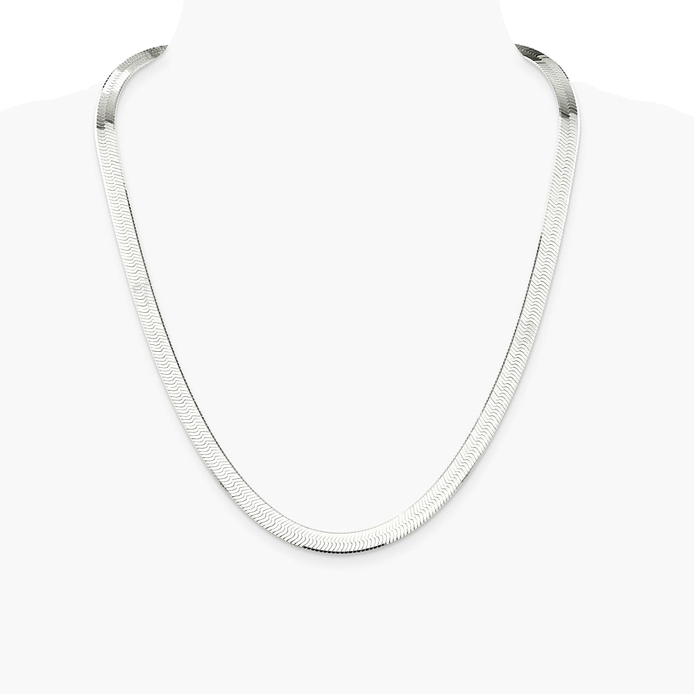 Sterling Silver 8mm Magic Herringbone Chain Necklace 18"-24" - Product Photo