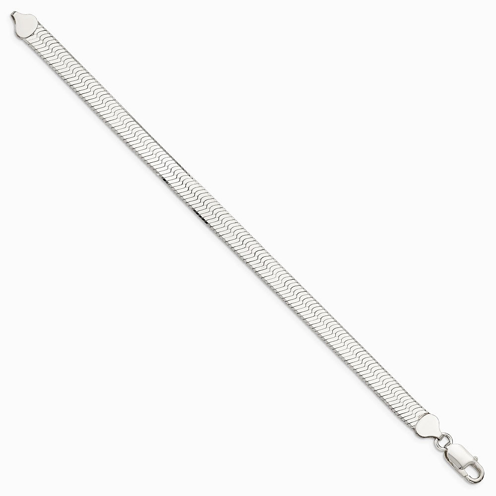Sterling Silver 8mm Magic Herringbone Chain Bracelet 7"-8" - Product Photo