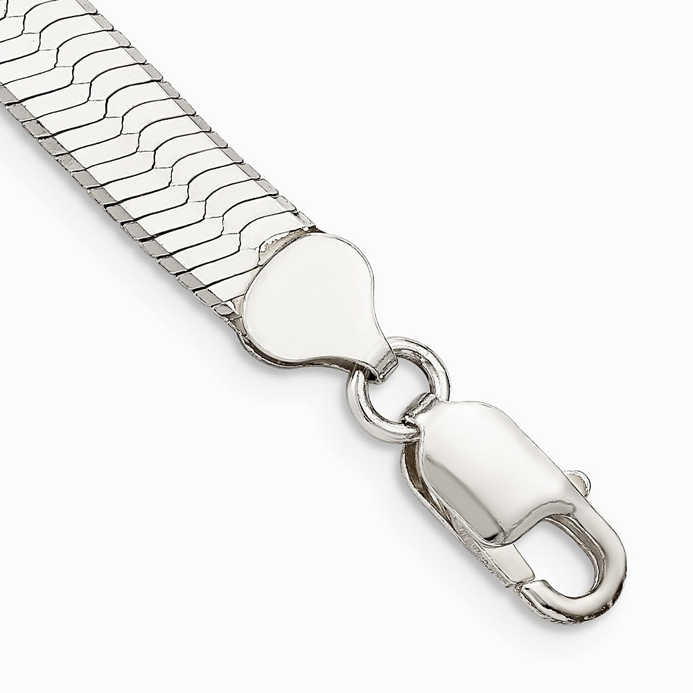 Sterling Silver 8mm Magic Herringbone Chain Bracelet 7"-8" - Product Photo