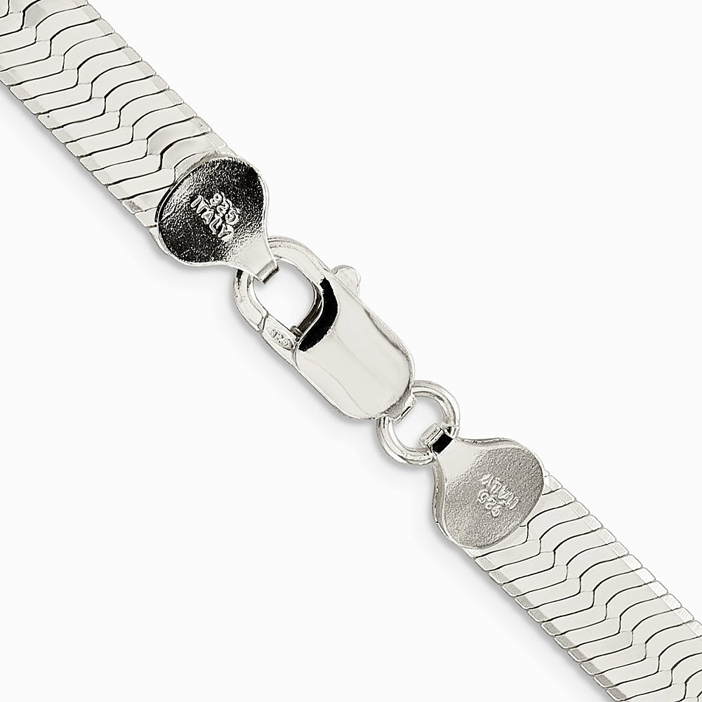 Sterling Silver Rhodium-plated 8mm Magic Herringbone Chain Necklace 18"-24" - Product Photo