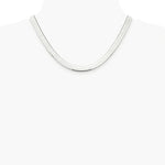 Sterling Silver Rhodium-plated 8mm Magic Herringbone Chain Necklace 18"-24" - Product Photo