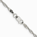 Sterling Silver 2mm Twisted Herringbone Chain Necklace 16"-24" - Product Photo