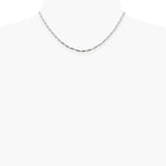 Sterling Silver 2mm Twisted Herringbone Chain Necklace 16"-24" - Product Photo