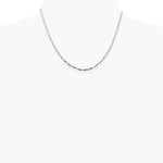 Sterling Silver 2mm Twisted Herringbone Chain Necklace 16"-24" - Product Photo