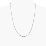 Sterling Silver 2mm Twisted Herringbone Chain Necklace 16"-24" - Product Photo