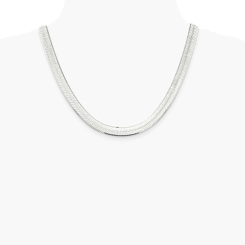 Sterling Silver 8.75mm Magic Herringbone Chain Necklace 18"-24" - Product Photo